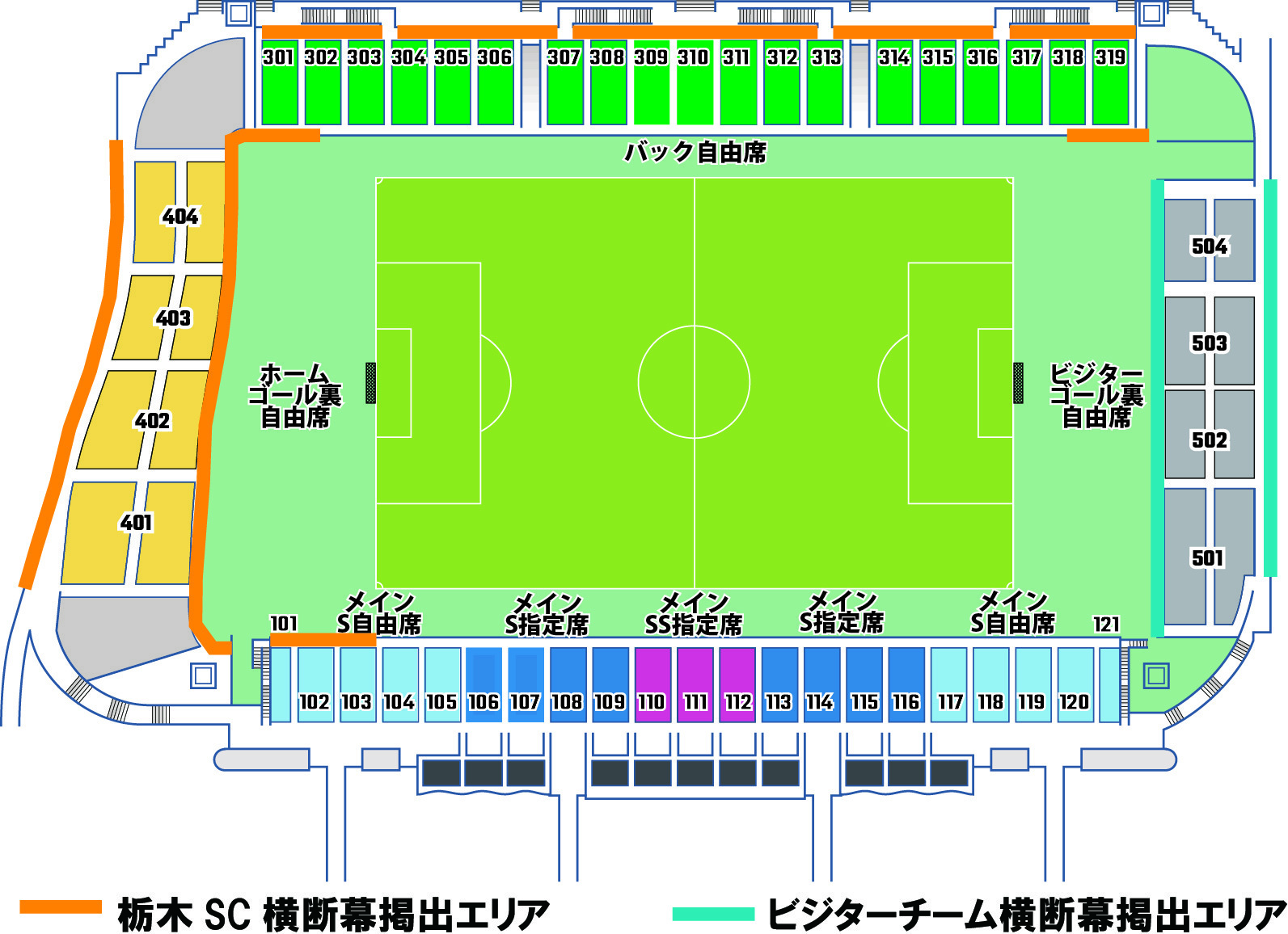 グリーンスタジアムの横断幕掲出エリア