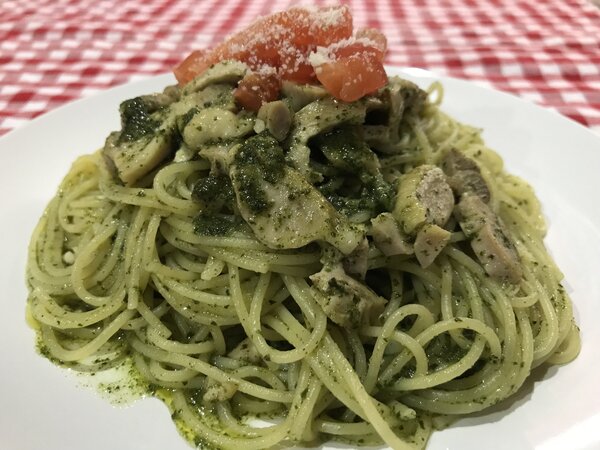 若どりのジェノベーゼパスタ.JPG
