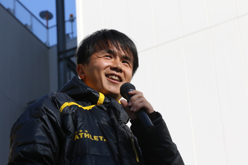そして、今回は橋本社長より指名を受けた、副キャプテンの広瀬健太選手と仙石廉選手も皆さまにご挨拶しました!