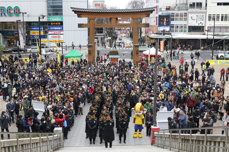 監督はじめ選手・スタッフが一同に会した今シーズン初めてのイベントに、およそ１，０００人のファン・サポーターが会場に集結し、２０１８シーズンの「必勝」を共にご祈願しました。